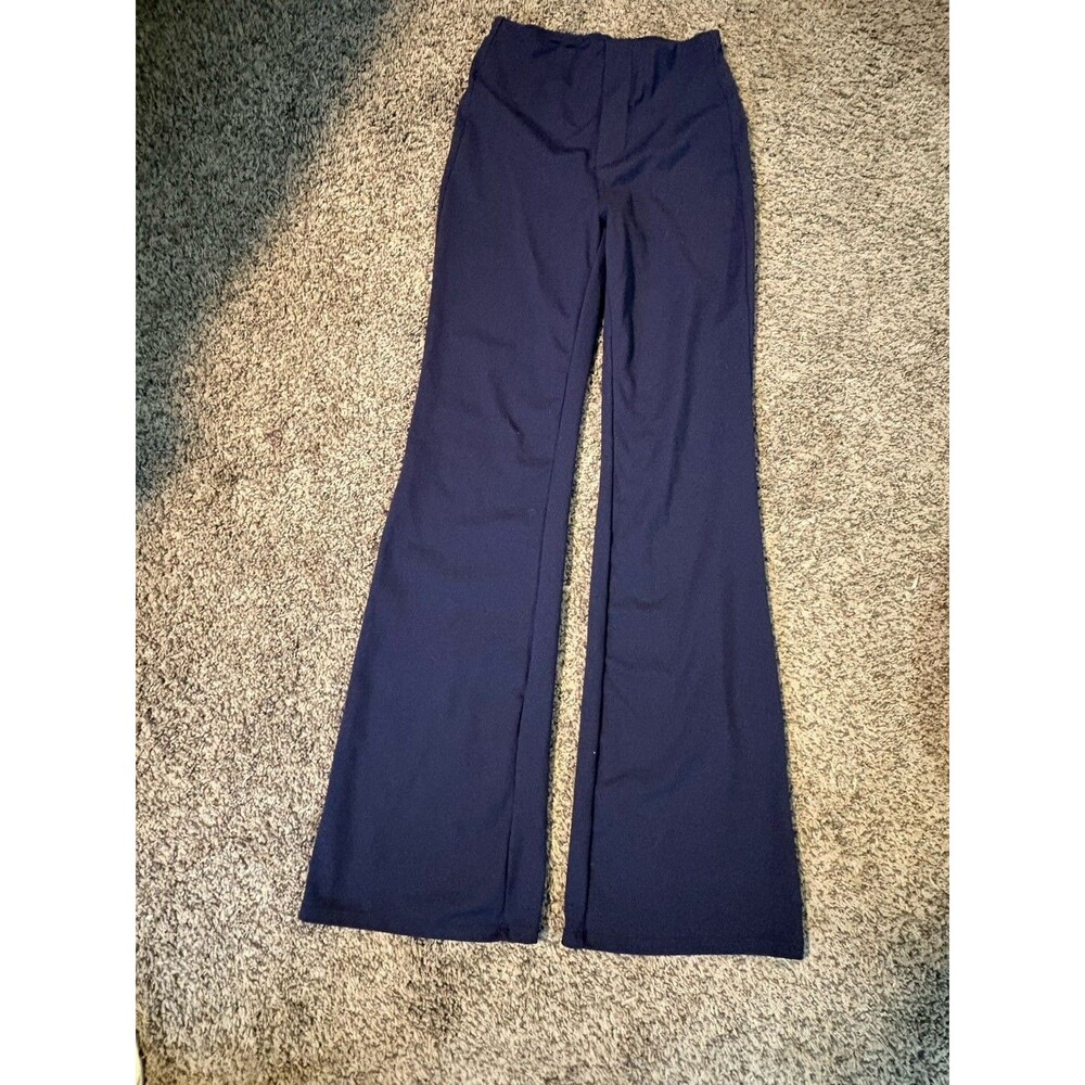 Halara Flex High Waisted Back Side Pocket Slight Flare Navy  Work Pants Size XS